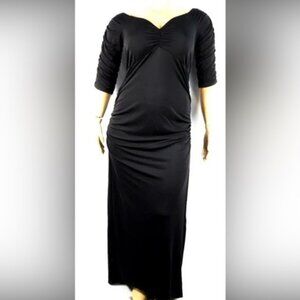 NWT Womens torrid 1 Black Ruched Party Dress Gown Special Occasion Prom 16